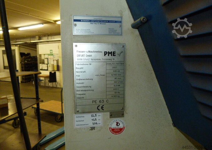 Einständer Excenterpresse PME Erfurt PE 63 C