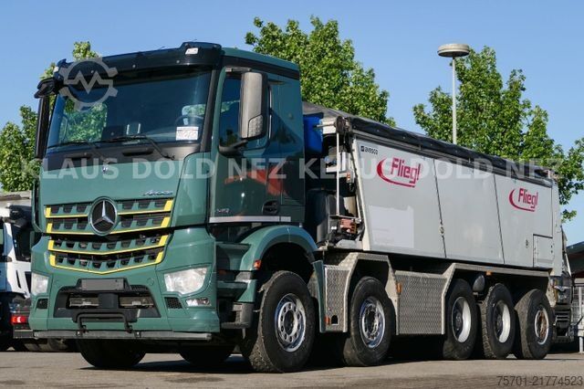 Tipper truck MERCEDES-BENZ Arocs 4451 Fliegl Asphaltmulde mit Schubboden