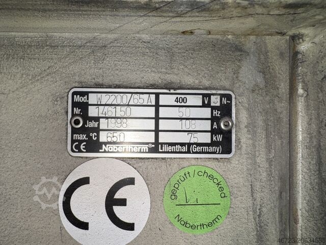 Annealing furnace 75 kW Nabertherm W2200/65A