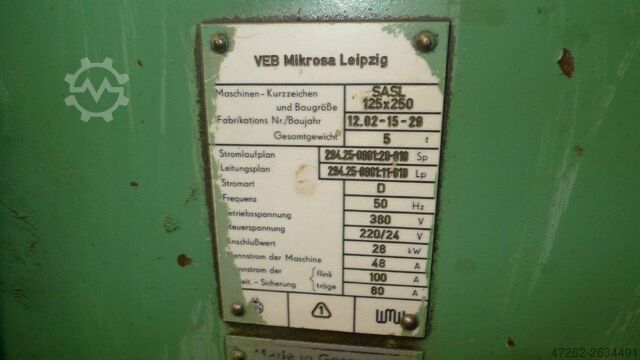 Centerless grinder SASL 200x300 WMW Mikrosa SASL 125 1A, 200x300, 125x250, KCH 63