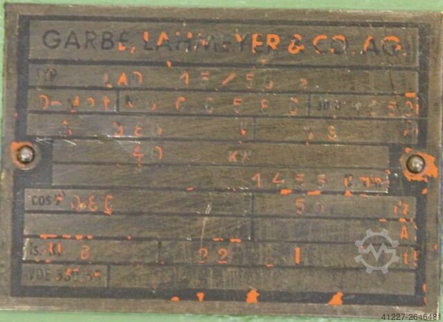 Electric motor 40 kW 1455 Rpm Garbe Lahmeyer LAD15/50a.