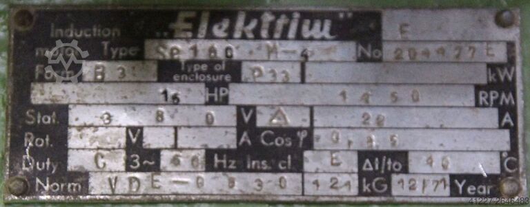 Electric motor 11 kW 1450 Rpm Elektrim Se100-M-4