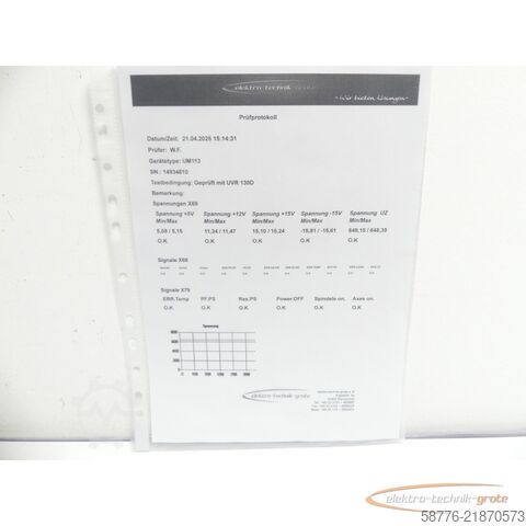 Component Heidenhain UM 113 ID 325 002-03 SN14934810 generalüberholt mit 3 Mon. Gewährl.
