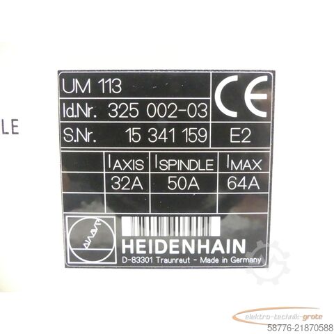 Component Heidenhain UM 113 ID 325 002-03 SN15341159 im Austausch (Exchange)