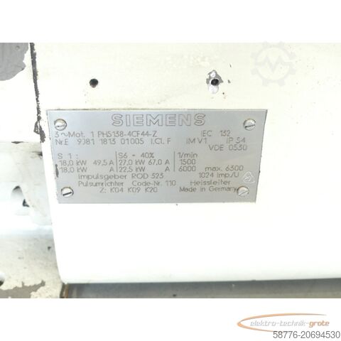Control unit Siemens 1PH5138-4CF44 Spindelmotor der Motor besteht nur aus Stator und Rotor