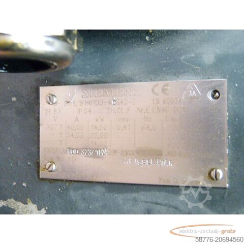 Control unit Siemens 1PH6133-4CG40-Z   3~ Motor