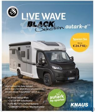 Semi-integrated camper Knaus L!VE WAVE 650 MEG Black Selection *TraumMobil*Autark e*