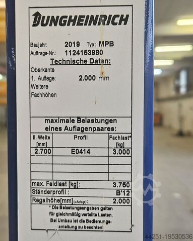 5,60 Meter Palettenregal mit 2 Ebenen Jungheinrich MPB Palettenregal