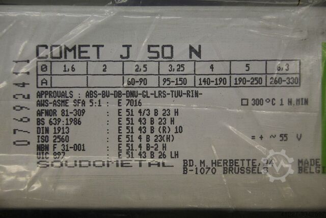 Stabelektroden Schweißelektroden 2,5 x 350 Soudometal COMET J50N