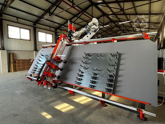 Palettenverdichter + Stapelroboter Pallets CNC nailing machines + robot