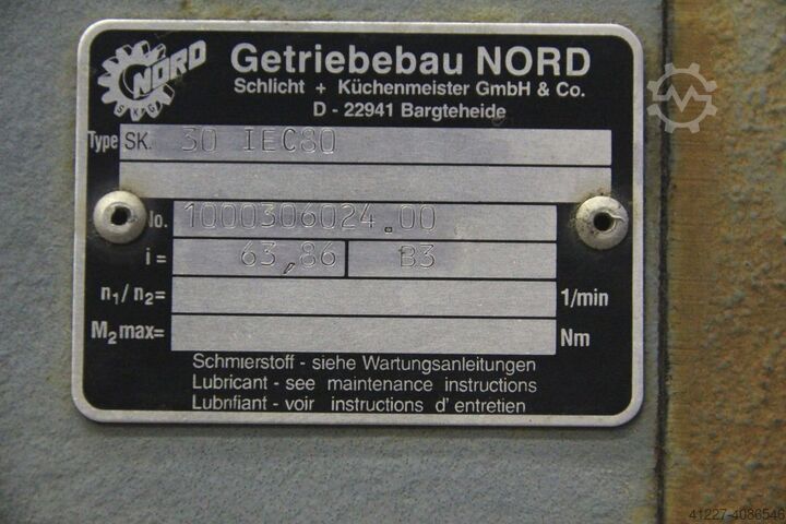 Gear motor 0.75 kW 22 rpm Nord** SK30 IEC80
