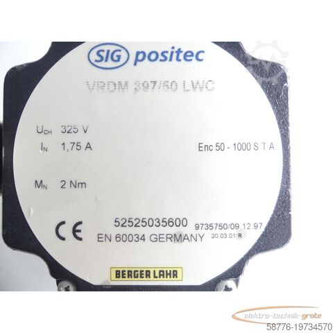 Control unit Berger Lahr VRDM 397/50 LWC SIG Positec 52525035600 Schrittmotor SN: 9735750