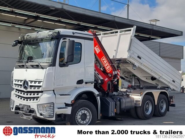 Kipper LKW Mercedes-Benz Arocs 3348 K 6x4, Kran Fassi F255A.2.24,