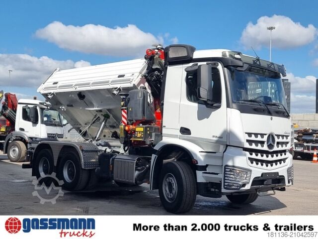 Kipper LKW Mercedes-Benz Arocs 3348 K 6x4, Kran Fassi F255A.2.24,