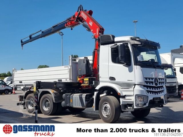 Kipper LKW Mercedes-Benz Arocs 3348 K 6x4, Kran Fassi F255A.2.24,