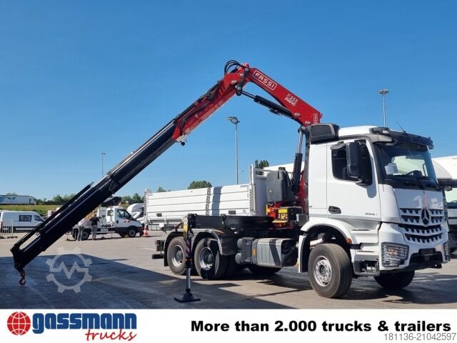 Kipper LKW Mercedes-Benz Arocs 3348 K 6x4, Kran Fassi F255A.2.24,