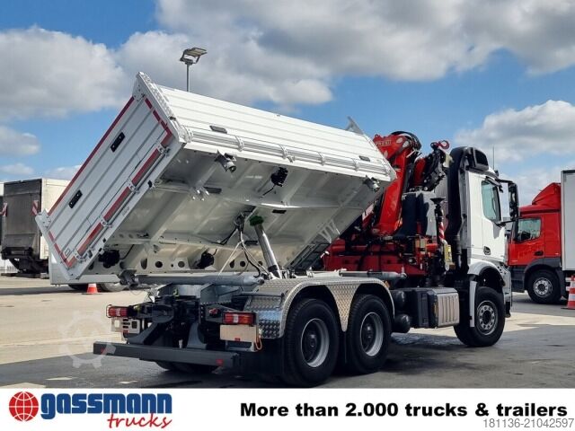 Kipper LKW Mercedes-Benz Arocs 3348 K 6x4, Kran Fassi F255A.2.24,