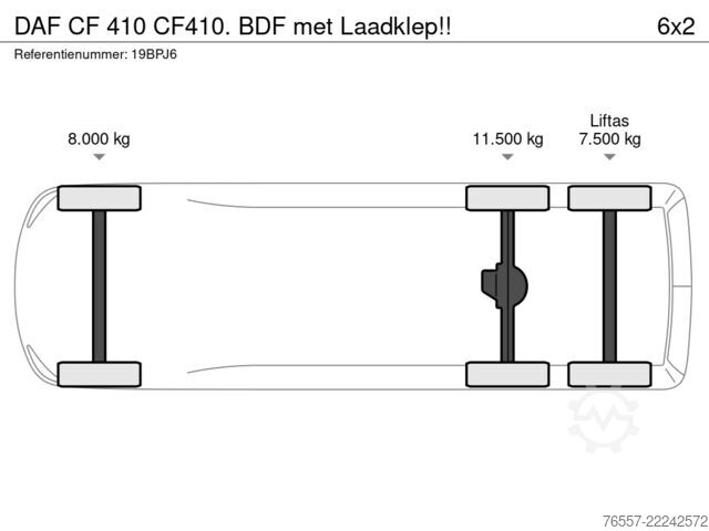 Koffer DAF CF 410 CF410. BDF met Laadklep!!