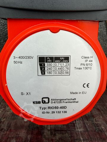 KSB RIO50-40D – Umwälzpumpe DN50 PN10 | 230/400 V KSB RIO50-40D – pompa obiegowa DN50 PN10 | 230/400 V KSB RIO50-40D – pompa obiegowa DN50 PN10 | 230/400 V