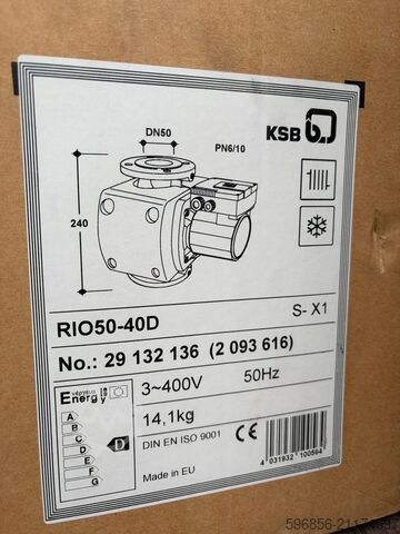 KSB RIO50-40D – Umwälzpumpe DN50 PN10 | 230/400 V KSB RIO50-40D – pompa obiegowa DN50 PN10 | 230/400 V KSB RIO50-40D – pompa obiegowa DN50 PN10 | 230/400 V