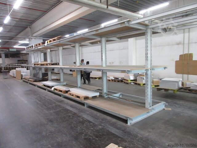 Cantilever rack K60K height 3.05m depth 90cm OHRA - Kragarmregal Langutregal - L 21m 12 Ständer IPE 200 + 48 Kragarme IPE100