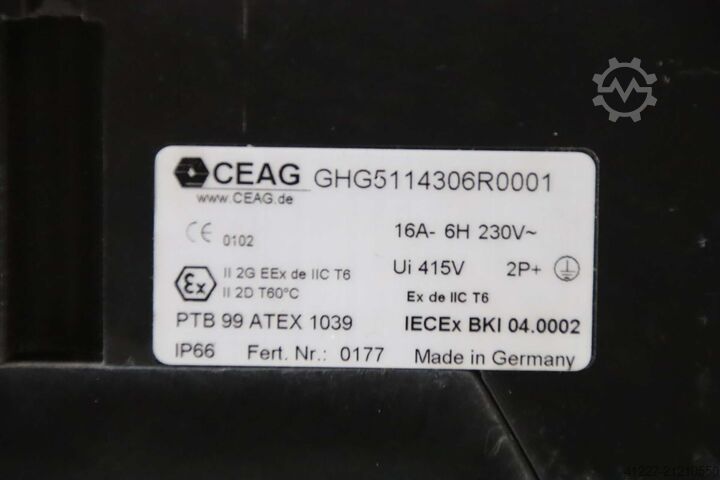 Ex-Wandsteckdose CEAG GHG5114306R0001  220-240V 16A