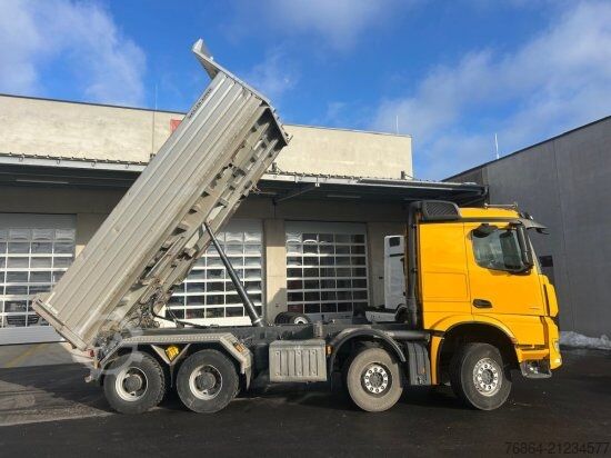 Kipper LKW MERCEDES-BENZ AROCS 4151, 8X4 MEILLER-GESTEINSKIPPER, EURO 6, BORDMATIK, RETARDER, BLATT-BLATT