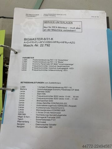 4 Seiten Universal Hobelmaschine REX Bigmaster 8 / 310 K