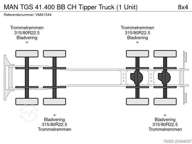 Tipper MAN TGS 41.400 BB CH Tipper Truck (1 Unit)