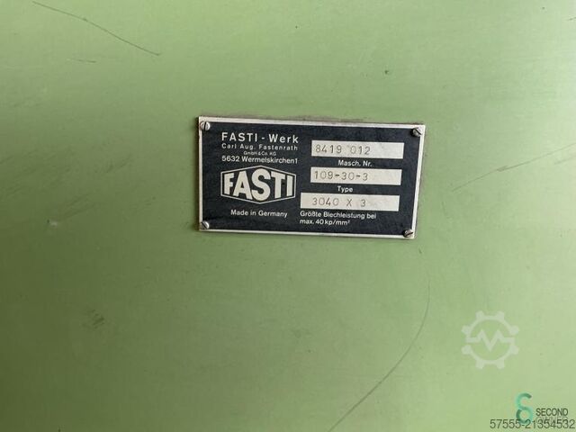 Plate rolling machines  Fasti 109-30-3, 3040x3mm Fasti 