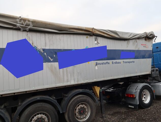 Tipper semi-trailer Reisch RHKS-3 Alukastenmulde Unfall