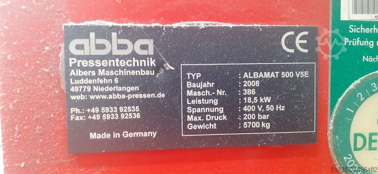 Bale press Abba Albamat 500 V5E