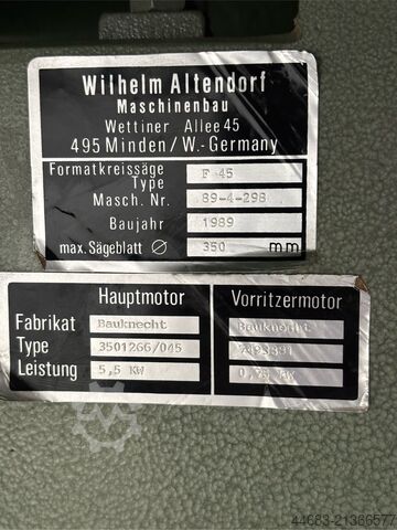 Sliding table saw Altendorf F 45