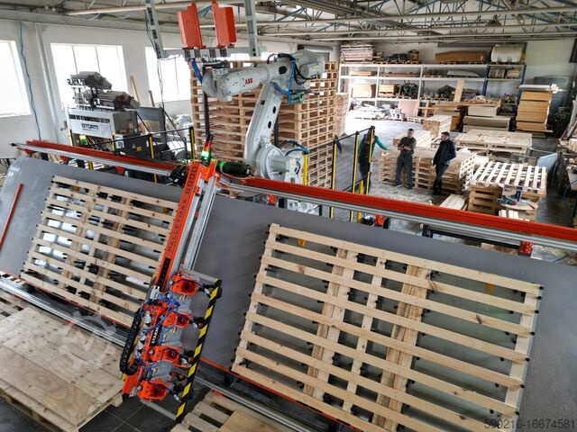 Palettenfertigungsmaschine Maszyny do Palet Serwis Corner Cutter Unit + ABB + CNC Machine