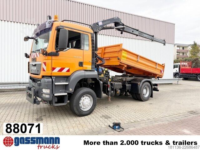 Tipper truck MAN TGS 18.320 4x4 BL, Kran, Winterdienstausttattung,