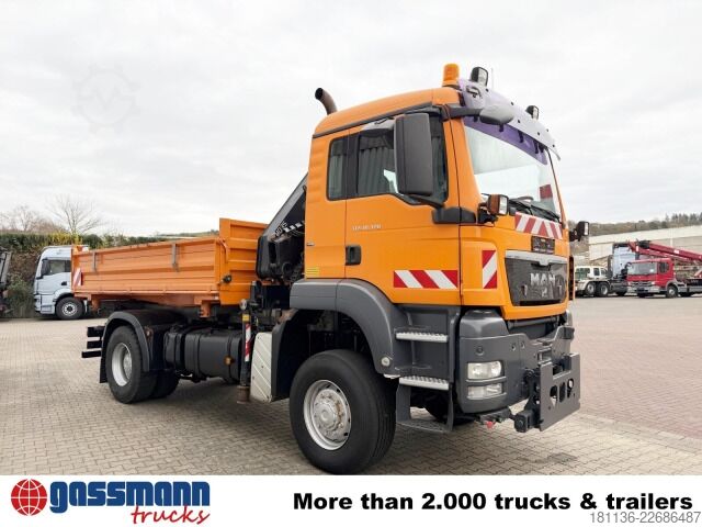 Tipper truck MAN TGS 18.320 4x4 BL, Kran, Winterdienstausttattung,