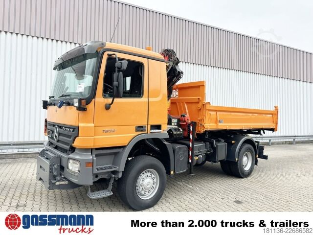 Kipper LKW Mercedes-Benz Actros 1832 AK 4x4, Winterdienstaustattung, Kran