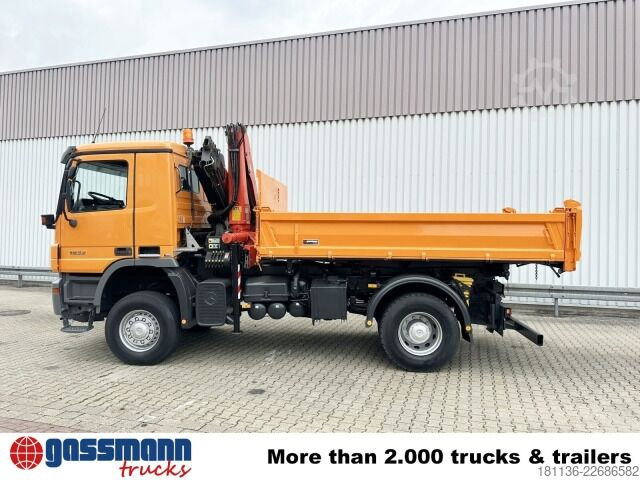 Kipper LKW Mercedes-Benz Actros 1832 AK 4x4, Winterdienstaustattung, Kran