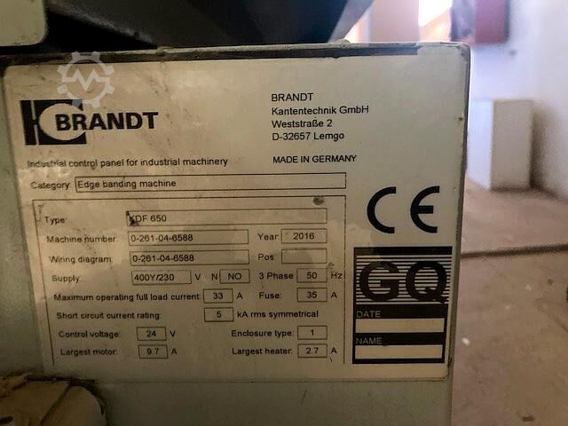 Kantenanleimmaschine + aut. Rückführband BRANDT KDF 650 + HOMAG TFU 140