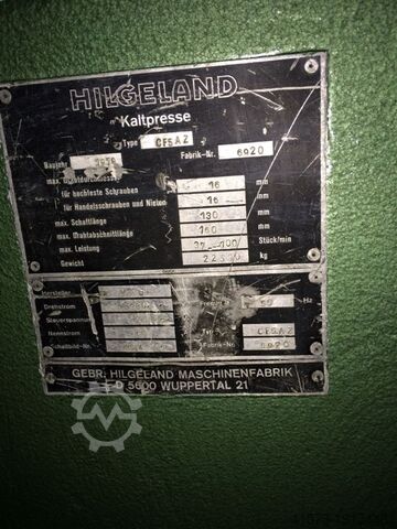2 die - 3 blow transfer header HILGELAND CF5AZ