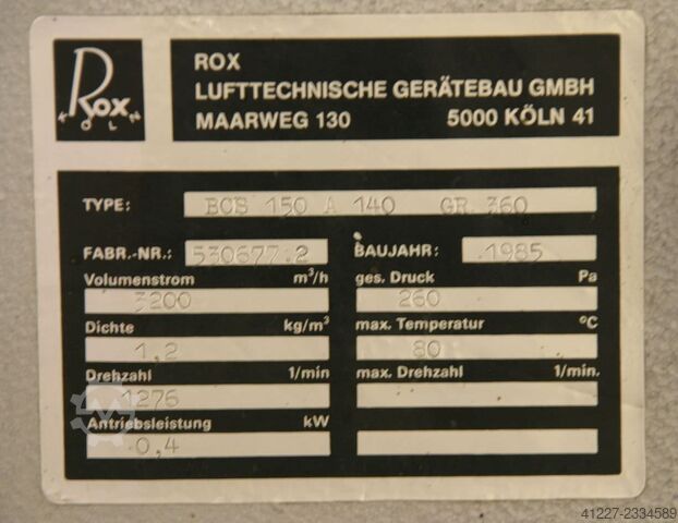 Staubabsauggebläse 0,4 kW Rox BCS 150 A 140 GR 360