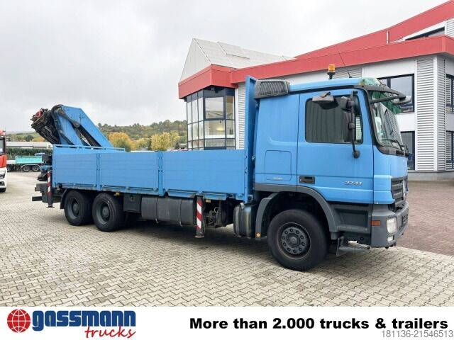 LKW mit Pritsche (offen) Mercedes-Benz Actros 2741 L 6x4, Twist-Lock ausz. auf 3m,
