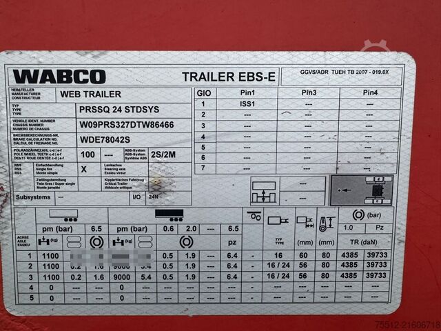 Schiebeplanen WEB Trailer 3-Asser / Schuifzeil / BPM Axle / TUV: 6-2026 /...