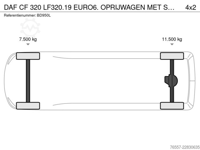 Plane DAF CF 320 LF320.19 EURO6. OPRIJWAGEN MET SCHUIFZEI...
