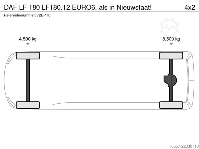 Koffer DAF LF 180 LF180.12 EURO6.  als in Nieuwstaat!