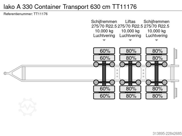 Containertransport lako A 330 Container Transport 630 cm