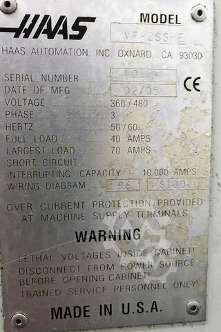 Vertikales Bearbeitungszentrum HAAS VF-2SSHE