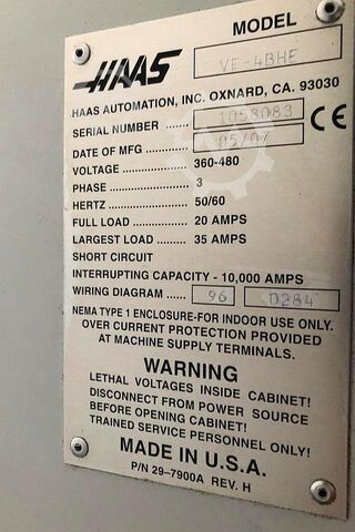Vertikales Bearbeitungszentrum HAAS VF-4BHE