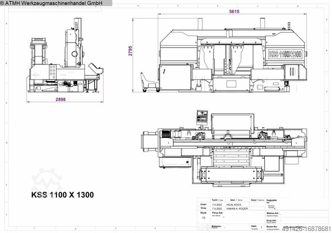 Bandsaw - Horizontal GERD WOLFF KSS 1100 x 1300