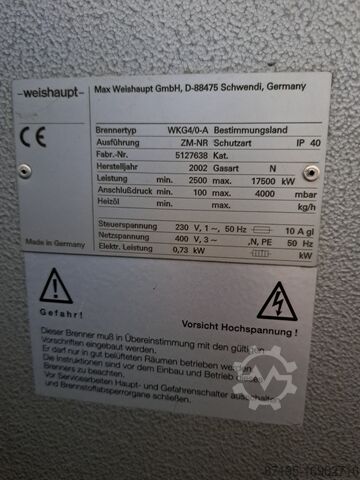 Heizung und Gebläse Weishaupt WKG40/1